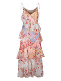 Zimmermann Awaken Floral Print Maxi Dress — Beige/ Red — Size XS — Front View