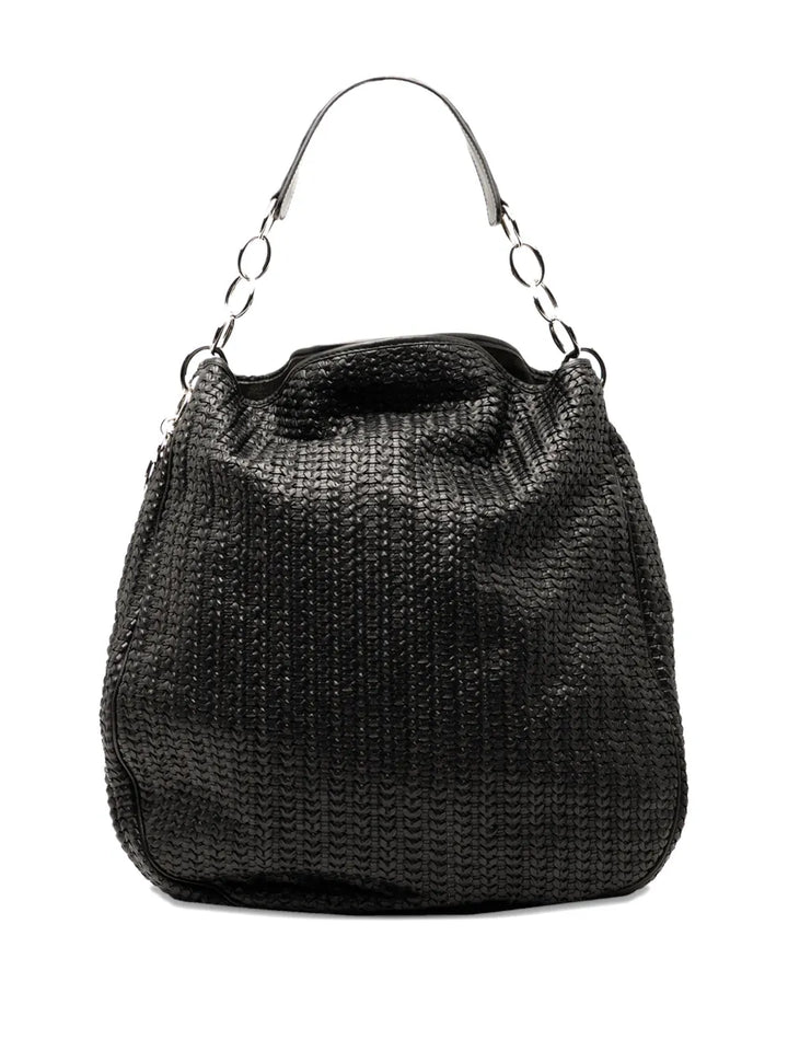 Christian Dior Pre Owned 2007 Woven Lambskin Soft Lady Dior Hobo Bag — Same as shown — Size One Size — Front View