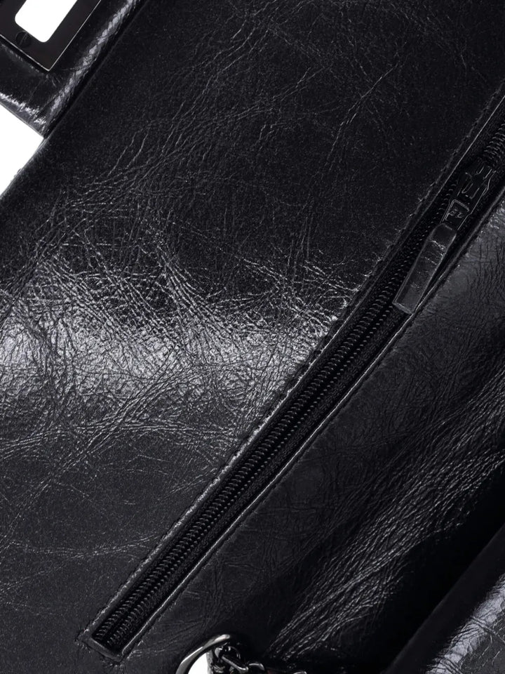 Chanel Pre Owned So Black Reissue 255 Flap Bag Quilted Glazed Calfskin 226 Shoulder Bag — Same as shown — Size One Size — Detail View