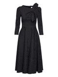 Nissa Embellished Brocade Midi Dress — Black — Size XS — Front View