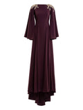 Saiid Kobeisy Embellished Maxi Dress — Purple — Size XXS — Front View
