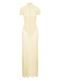 Manuri Mock Neck Maxi Dress — Yellow — Size XS — Front View