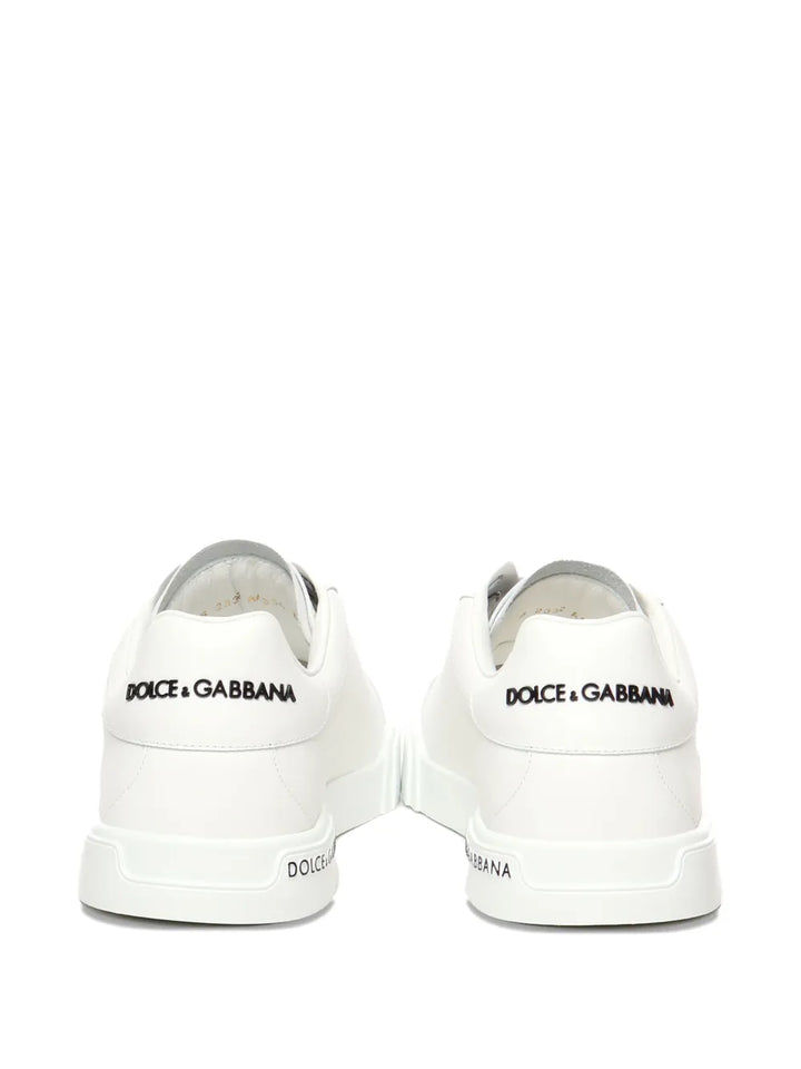 Dolce & Gabbana Portofino Leather Low-Top — White — Size US M 3.5 - US W 5 — Back View