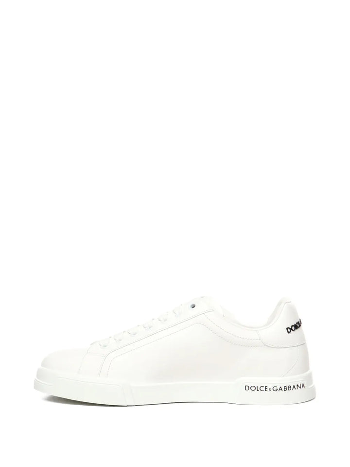 Dolce & Gabbana Portofino Leather Low-Top — White — Size US M 3.5 - US W 5 — Top View