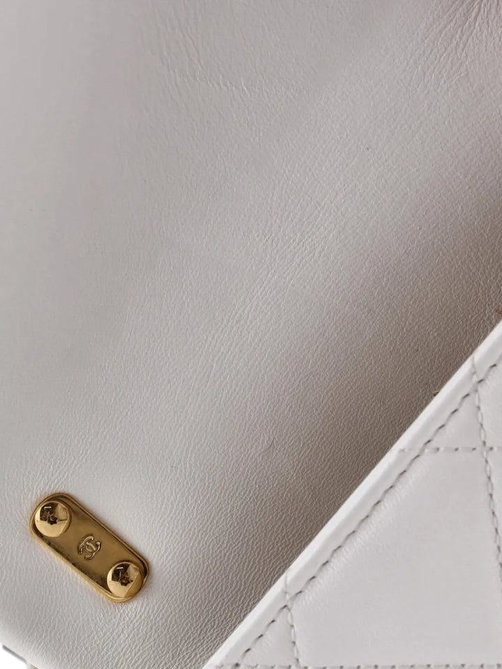 Chanel Pre Owned Funky Town Flap Bag Quilted Lambskin Mini Shoulder Bag — Same as shown — Size One Size — Top View