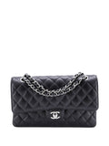 Chanel Pre Owned Classic Double Flap Bag Quilted Caviar Medium Shoulder Bag — Same as shown — Size One Size — Front View