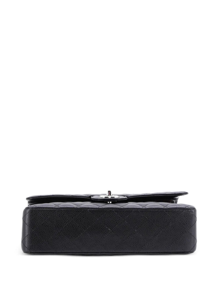 Chanel Pre Owned Classic Double Flap Bag Quilted Caviar Medium Shoulder Bag — Same as shown — Size One Size — Top View