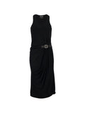 Tom Ford Belted Midi Dress — Black — Size S — Front View