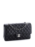 Chanel Pre Owned Classic Double Flap Bag Quilted Caviar Medium Shoulder Bag — Same as shown — Size One Size — Back View