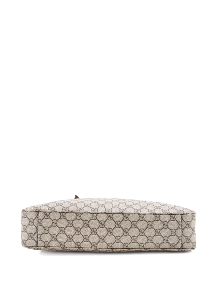 Gucci Pre Owned Emblem Gg Coated Canvas With Leather Large Shoulder Bag — Same as shown — Size One Size — Top View