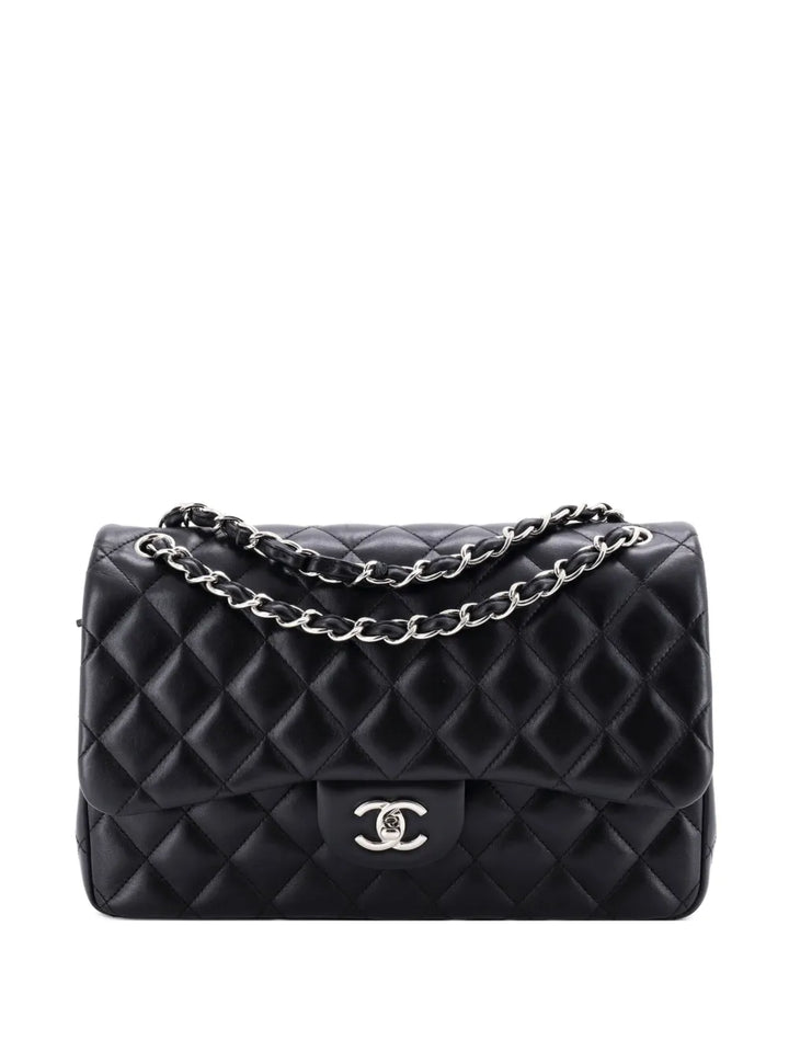 Chanel Pre Owned Classic Double Flap Bag Quilted Lambskin Jumbo Shoulder Bag — Same as shown — Size One Size — Front View