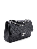 Chanel Pre Owned Classic Double Flap Bag Quilted Lambskin Jumbo Shoulder Bag — Same as shown — Size One Size — Back View