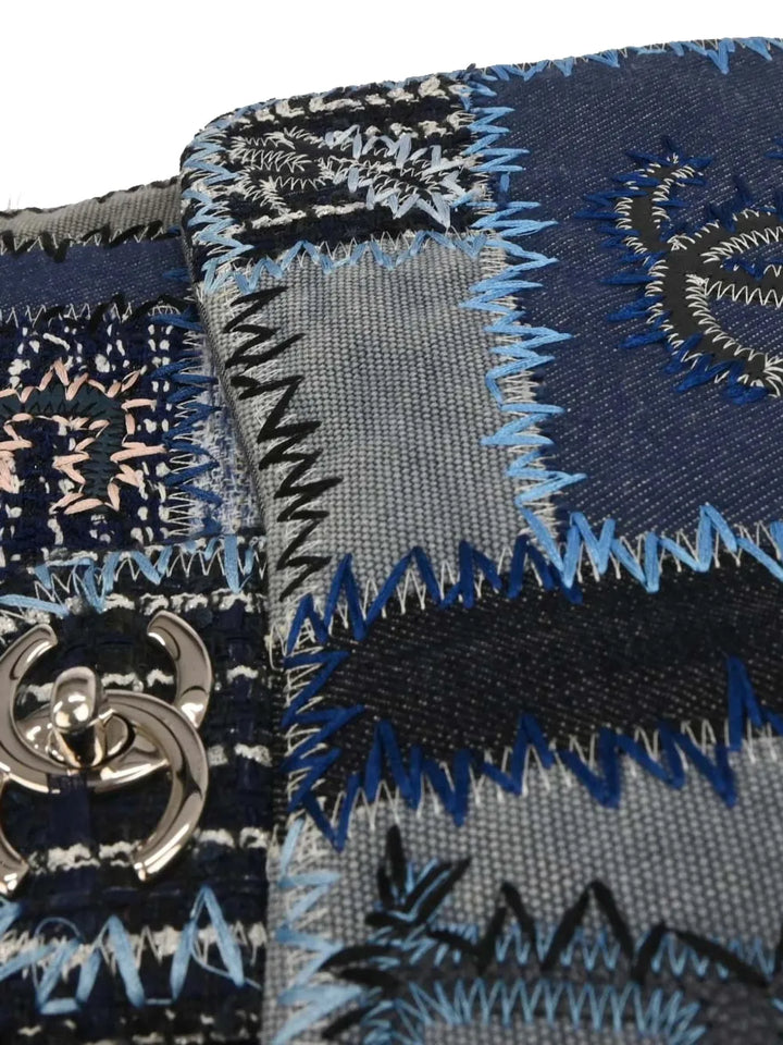 Chanel Pre Owned 2014 2015 Tweed Patchwork Flap Shoulder Bag — Same as shown — Size One Size — Detail View