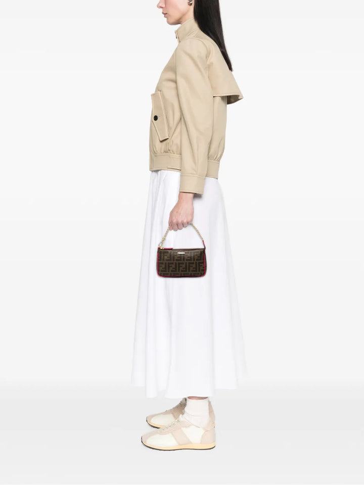 Fendi Pre Owned 2010 2025 Zucca Spalmati Chain Pochette Shoulder Bag — Same as shown — Size One Size — Side View