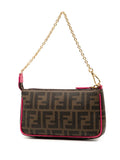 Fendi Pre Owned 2010 2025 Zucca Spalmati Chain Pochette Shoulder Bag — Same as shown — Size One Size — Back View