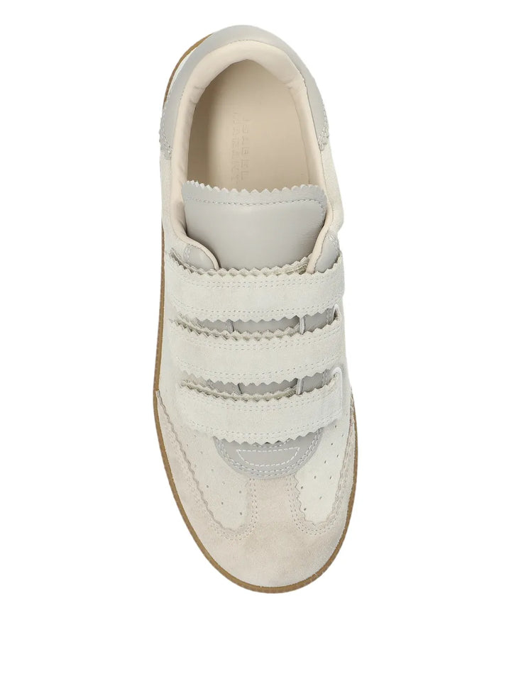 ISABEL MARANT Scallop-Trim Strap — Beige — Size US M 3.5 - US W 5 — Top View