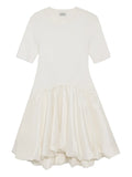 Simkhai Kenny Bubble Hem Mini Dress — White — Size XS — Front View