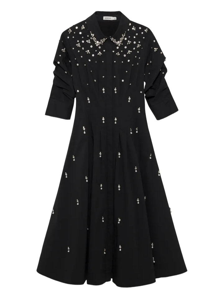 Simkhai Jazz Embellished Midi Dress — Black — Size XS — Front View