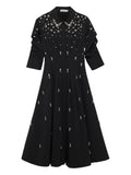 Simkhai Jazz Embellished Midi Dress — Black — Size XS — Front View