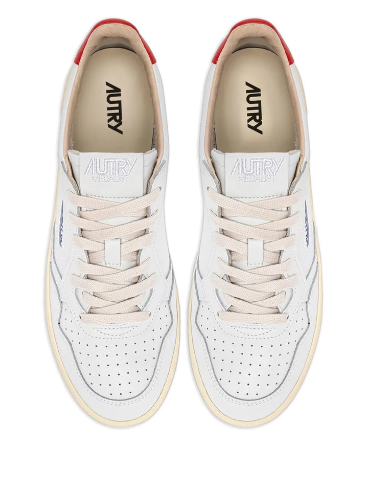 Autry Medalist Low-Tops Leather — White — Size US M 3.5 - US W 5 — Top View