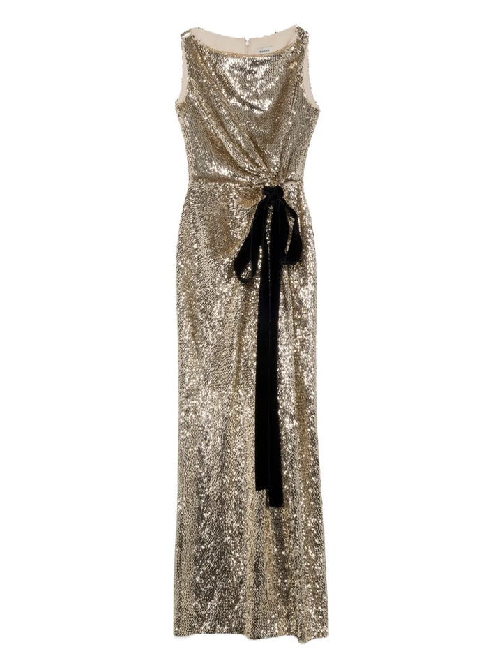 Simkhai Felicity Sequin Maxi Dress — Gold — Size XS — Front View