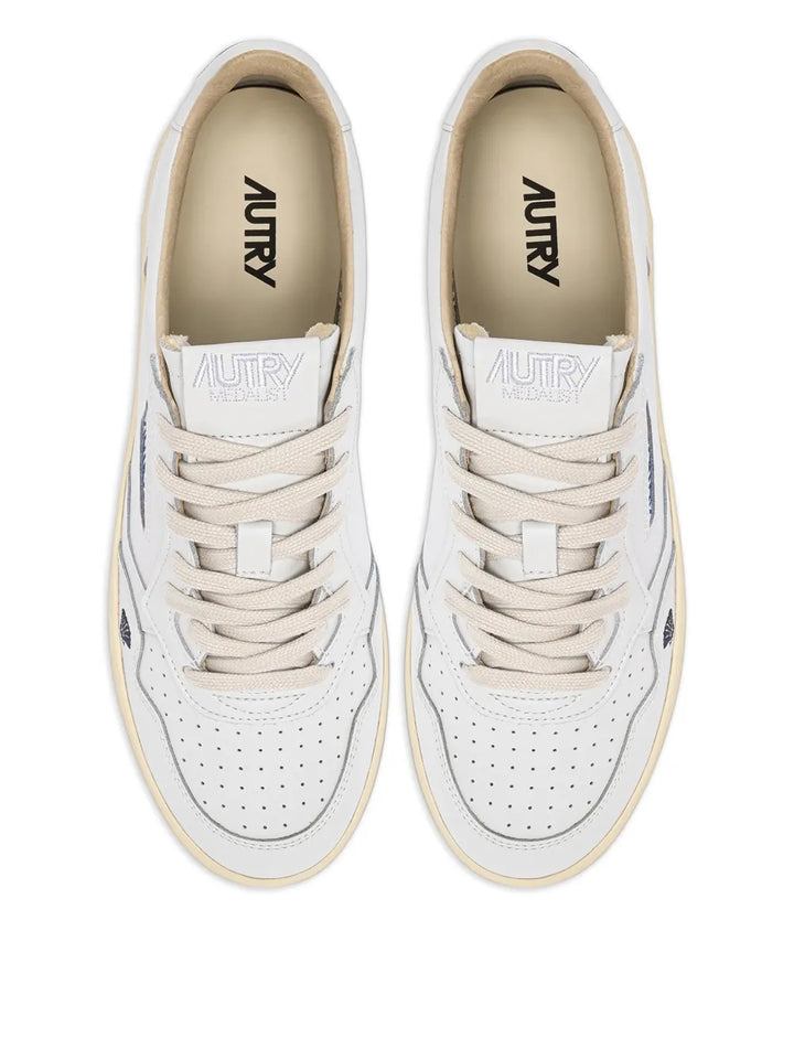 Autry Medalist Low-Tops Leather — White — Size US M 3.5 - US W 5 — Top View
