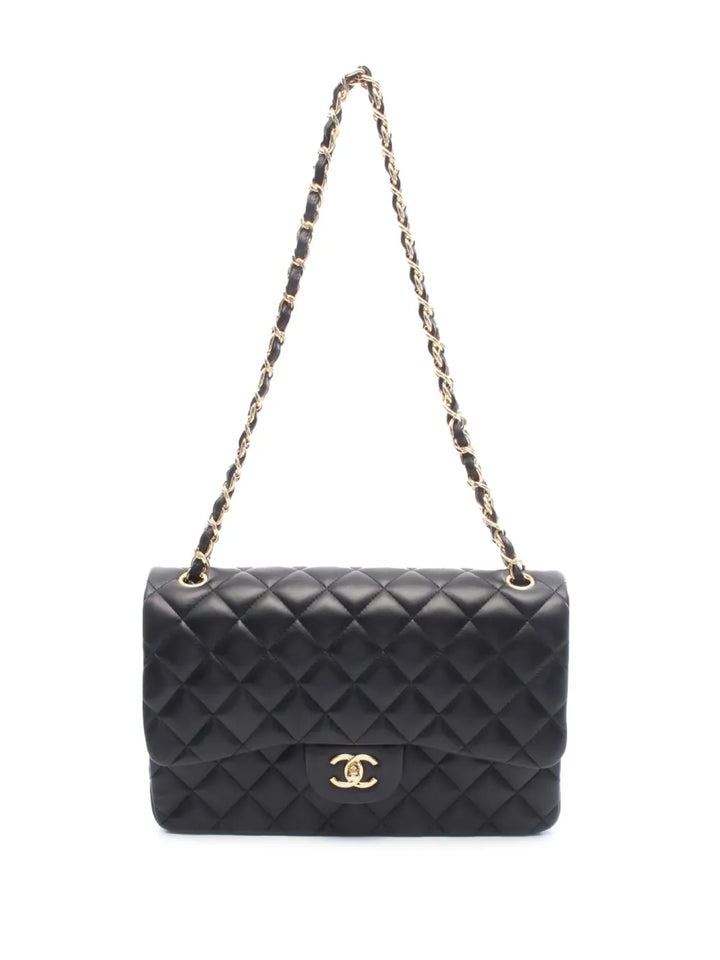 Chanel Pre Owned 2016 2017 Jumbo Classic Lambskin Double Flap Shoulder Bag — Same as shown — Size One Size — Front View