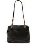 Chanel Pre Owned 1996 1997 Caviar Logo Chain Shoulder Bag — Same as shown — Size One Size — Front View