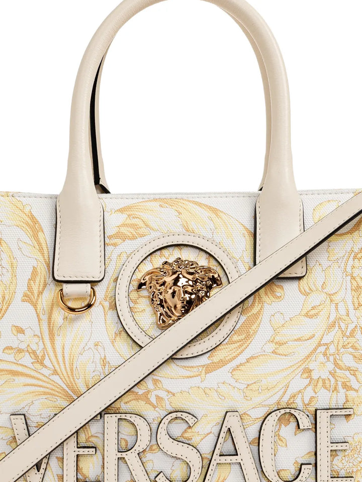 Versace Small La Medusa Printed Canvas Tote Bag — Same as shown — Size One Size — Lifestyle View