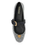 Versace La Medusa Studded Ballet Flats — Black — Size US M 3.5 - US W 5 — Top View