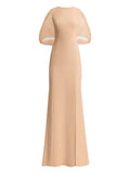 Gemy Maalouf Bow Detail Maxi Dress — Brown — Size XS — Front View