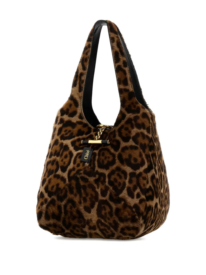 Chloe Balloon Leopard Print Shoulder Bag — Same as shown — Size One Size — Back View
