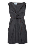 Prada Shetland Wool Mini Dress — Grey — Size XS — Front View