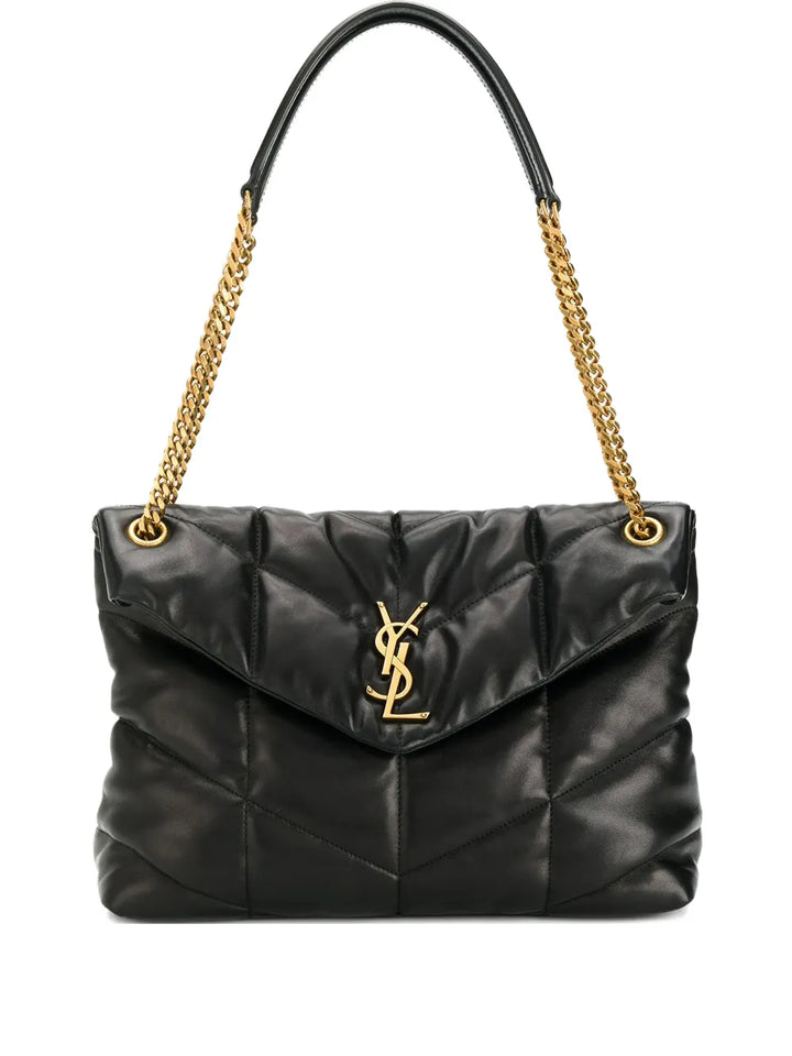 Saint Laurent Loulou Chevron Pattern Shoulder Bag — Same as shown — Size One Size — Front View