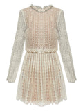 Self Portrait Lace Embellished Maxi Dress — Cream — Size XS — Front View