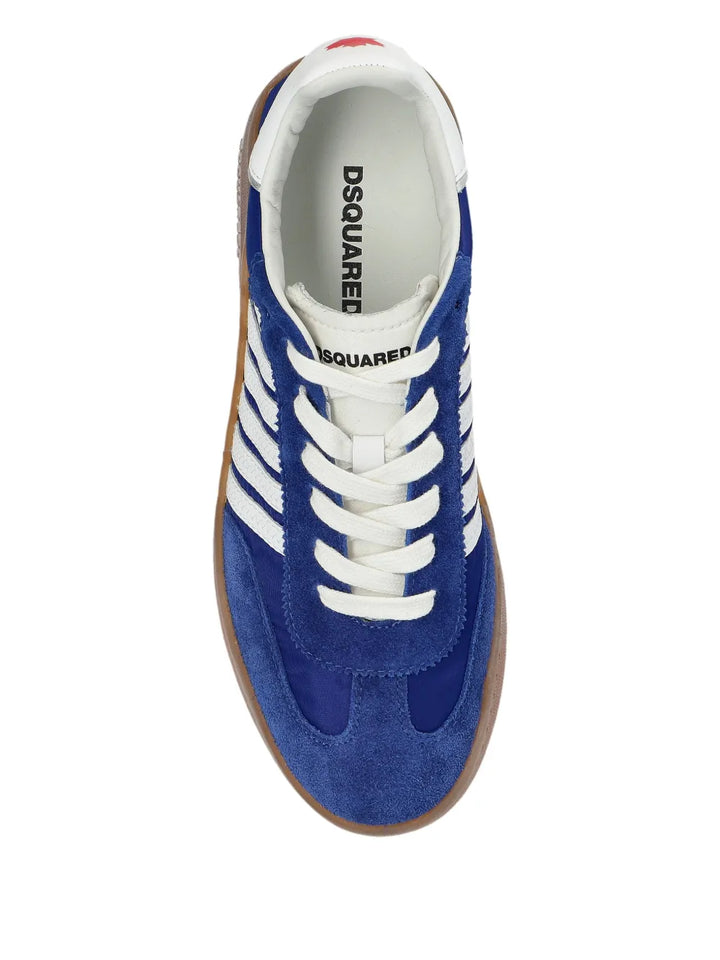 DSQUARED2 Boxer Striped Leather — Blue — Size US M 3.5 - US W 5 — Top View