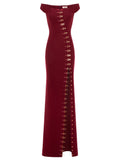 Murmur Ivy Embellished Slit Maxi Dress — Same as shown — Size XS — Front View