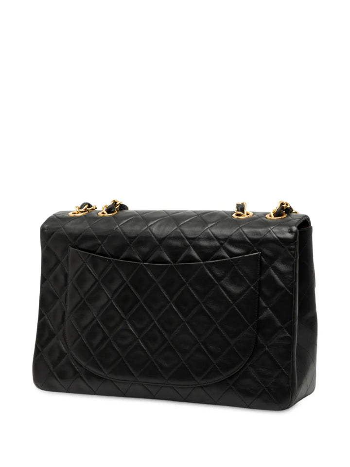 Chanel Pre Owned 1994 1996 Maxi Xl Classic Lambskin Single Flap Shoulder Bag — Same as shown — Size One Size — Back View
