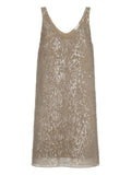 Brunello Cucinelli Embroidery Silk Mini Dress — Same as shown — Size XS — Front View