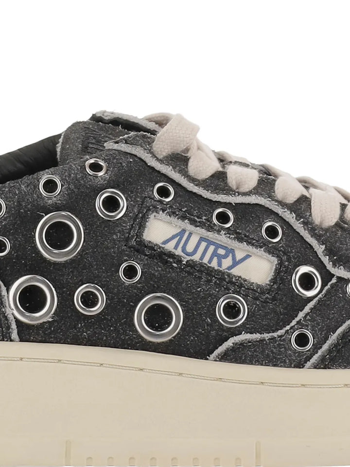 Autry Medalist Low Eyelet-Embellished — Black — Size US M 3.5 - US W 5 — Detail View
