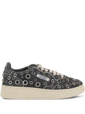 Autry Medalist Low Eyelet-Embellished — Black — Size US M 3.5 - US W 5 — Front View