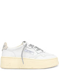 Autry Medalist Platform Leather — White — Size US M 3.5 - US W 5 — Front View