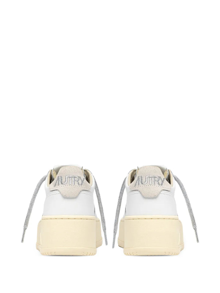 Autry Medalist Platform Leather — White — Size US M 3.5 - US W 5 — Back View