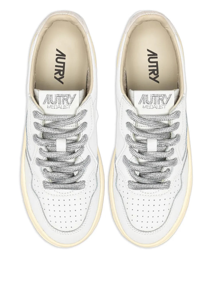 Autry Medalist Platform Leather — White — Size US M 3.5 - US W 5 — Top View