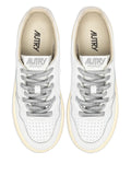 Autry Medalist Platform Leather — White — Size US M 3.5 - US W 5 — Top View