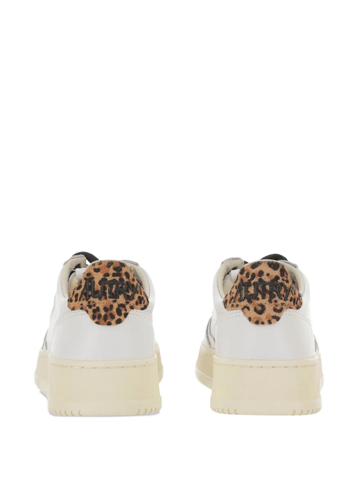 Autry Medalist Low Leopard-Detail — White — Size US M 3.5 - US W 5 — Back View