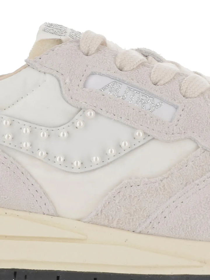 Autry Reelwind Pearl-Embellished — White — Size US M 3.5 - US W 5 — Detail View