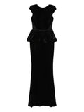 Silk Love Lace Dominique Maxi Dress — Black — Size XS — Front View