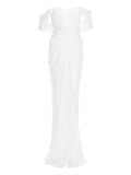 Ana Radu Off Shoulder Sequinned Dress — White — Size XS — Front View