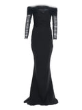 Ana Radu Off Shoulder Tulle Gown — Black — Size XS — Front View